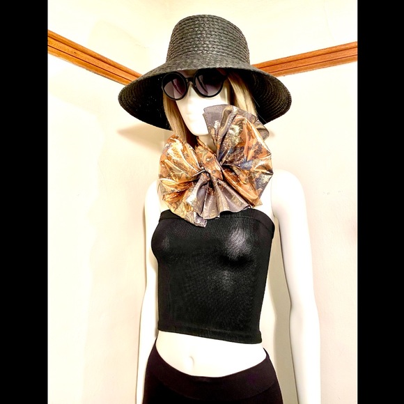 NORDSTROM - Vintage Italian Metallic Tonal Scarf - Picture 14 of 17